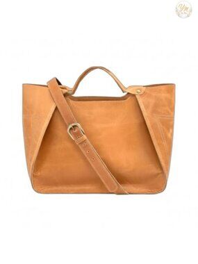 Genuine Leather Tote Bag Women Structured Work Handbag with Zipper